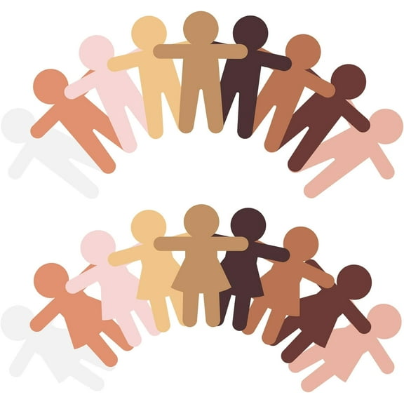 108 Pcs Paper People Cutouts for Crafts Blank Multicultural People Cut Outs for Bulletin Board Boy Girl Person Cardstock for Classroom Teachers Supplies Craft Art Project Home Decoration