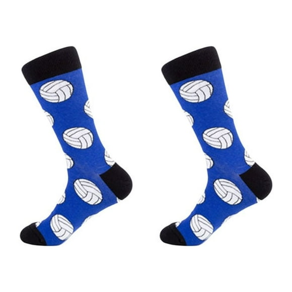 Calcetines de otoño invierno Serie de patrón de bola creativa Calcetines de protección contra el frío Calcetines cálidos informales para hombres masculinos (patrón de voleibol)