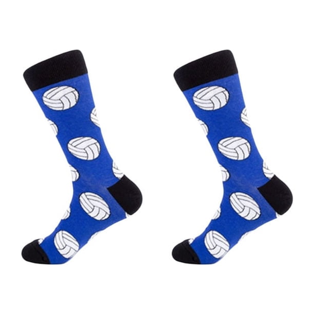 Calcetines de otoño invierno Serie de patrón de bola creativa Calcetines de protección contra el frío Calcetines cálidos informales para hombres masculinos (patrón de voleibol)