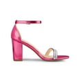thumbnail image 3 of BLISSFUL STEP Women's Sandals Rhinestone Chunky Heel Ankle Strap Open Toe Party Shoes Hot Pink 6, 3 of 7