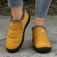 thumbnail image 2 of Winter Snow Boots for Older Women Men Seniors Lightweight Cozy Warm Non Slip Fleece Lined Slip on Walking Ankle Booties Yellow Size 7.5, 2 of 6