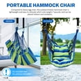 thumbnail image 4 of Silla Hamaca Colgante KPX para Exterior Gran Tamaño 110x130cm Azul/Verde, 4 of 7