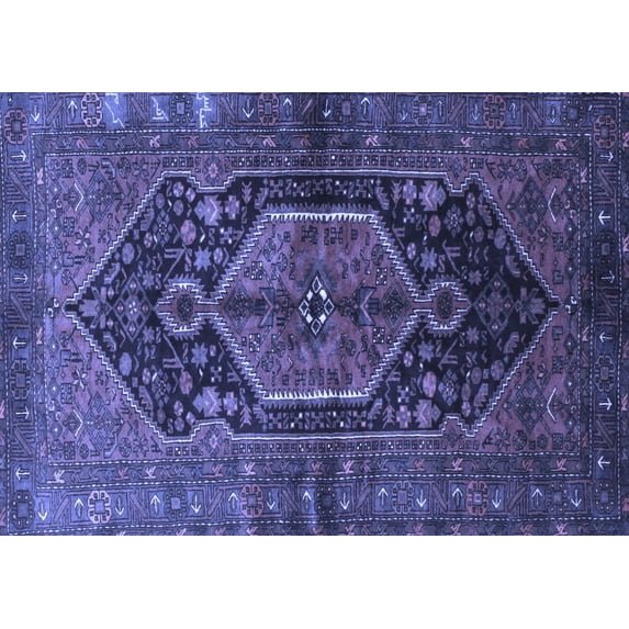 Ahgly Company Indoor Rectangle Persian Blue Traditional Area Rugs, 6' x 9'