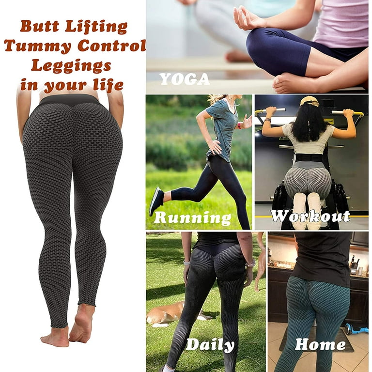Women High Waisted Yoga Pants Textured Ruched Butt Lifting
