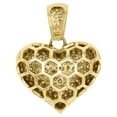 thumbnail image 3 of 14K Yellow Gold Diamond Puff Heart Pendant 1" Ladies Pave Domed Charm 1.90 Ct., 3 of 5