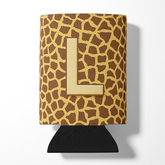 Letter L Initial Monogram - Giraffe Can or Bottle Hugger