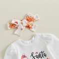 thumbnail image 6 of Cjfdfy Newborn Baby Girl Christmas Outfit Christmas Gingerbread Man Printed Long Sleeve Printed Knit Romper Flared Pants Headband Infant Cute First Christmas Fall Winter Outfits, 6 of 9