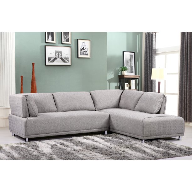 US Pride Furniture Modern Elvis Right Side Chaise Sectional Sofa with Metal Legs - Walmart.com 