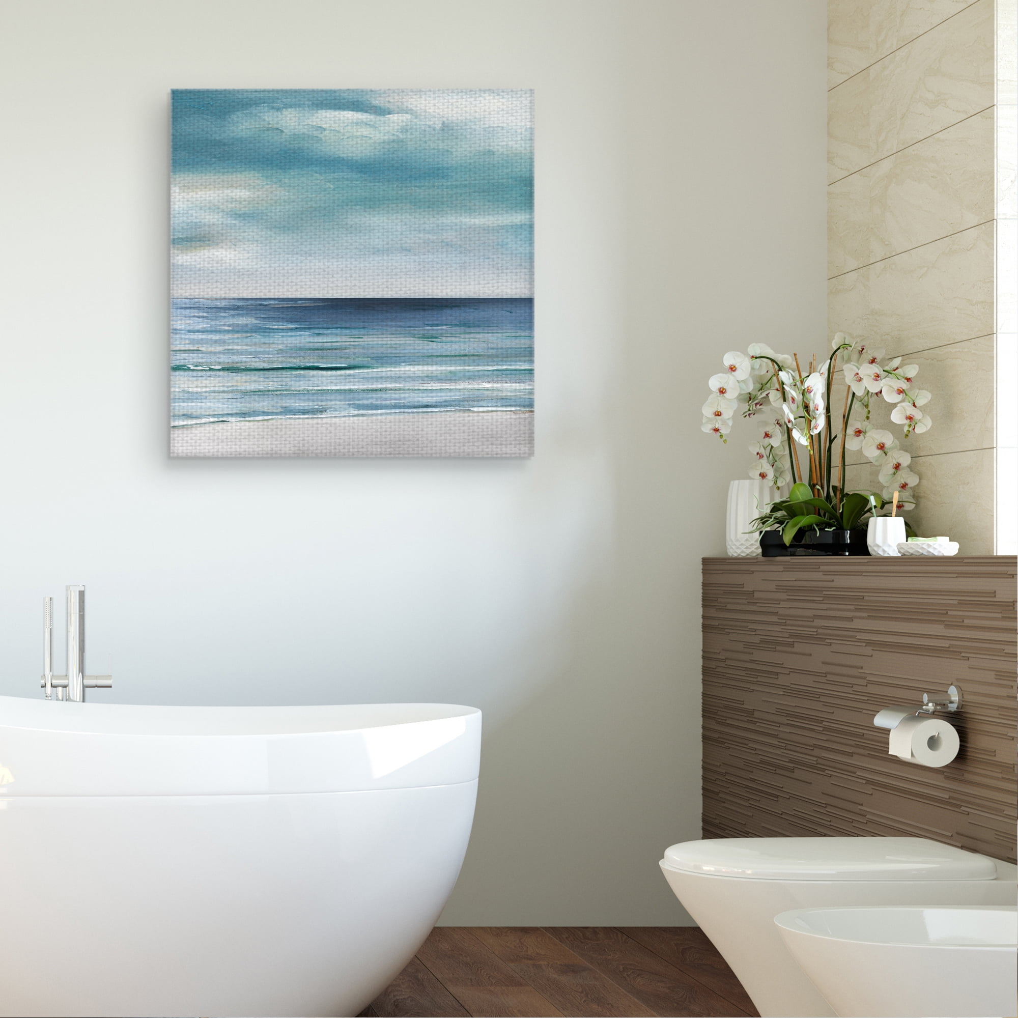 Fine Art Canvas Blue Silver Shore II by Sally Swatland Canvas Art Print