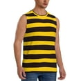 thumbnail image 2 of Fotbe Men's Bee Stripe Print Men's Sleeveless Muscle Tank Tops Casual T-Shirts for Gym Workout Beach-XX-Large, 2 of 8