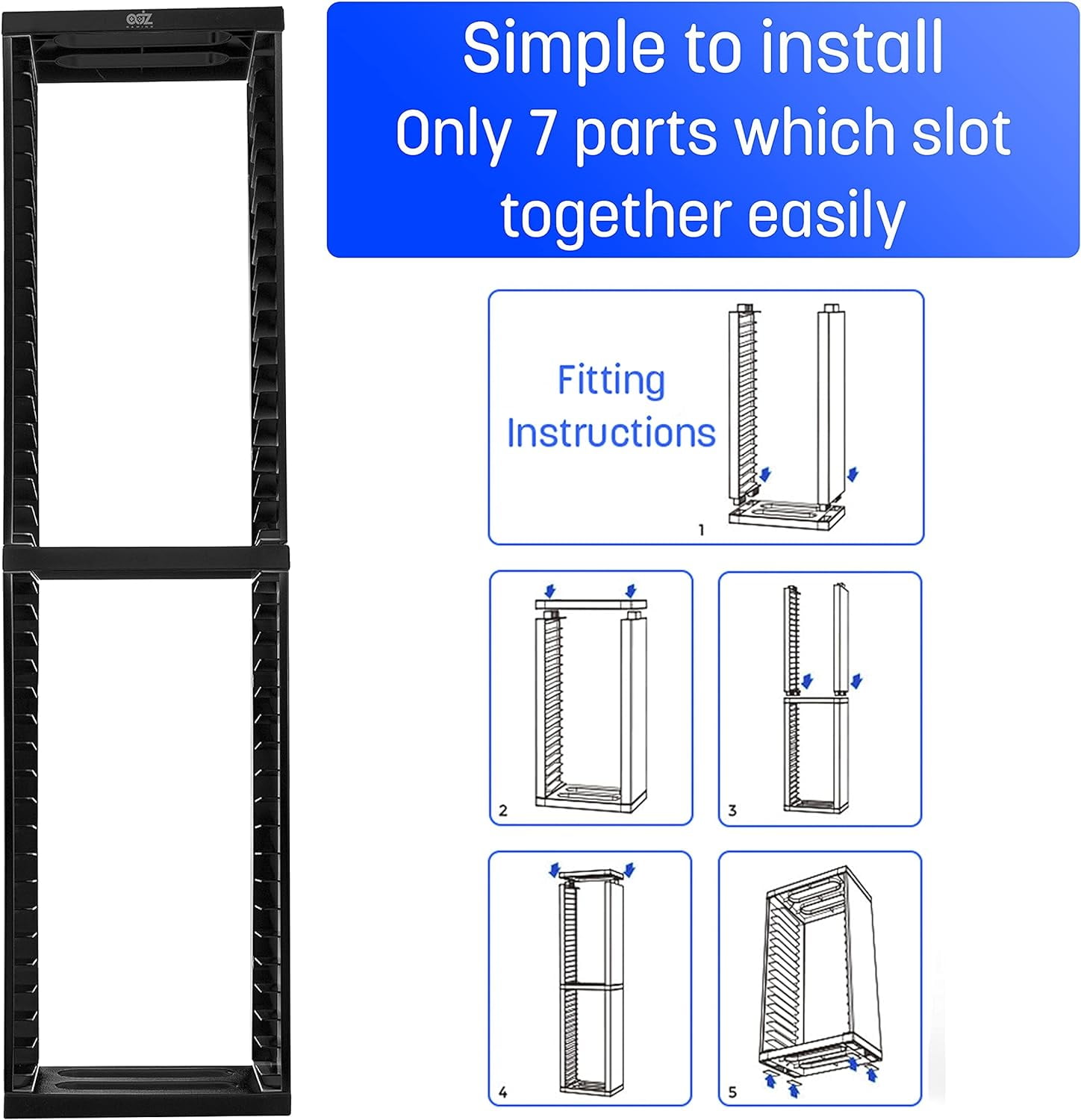 DERCLIVE Universal Game Storage Tower – Stores 36pcs Video Game Discs, Game Holder Rack for PS5/ PS4/ PS3/ Xbox Series S, Universal Game Disc Holder