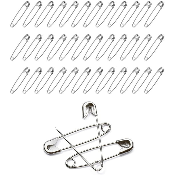 Lagraw Set of 100 ExtraLarge 13/4" Silver Safety Pins Fastener