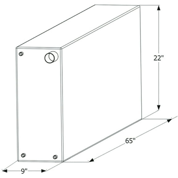 Icon 12722 Fresh Water Replacement Tank- 51 Gallon - 65" x 22" x 9"