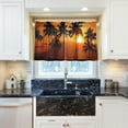 thumbnail image 6 of Coolnut Palm Tree Kitchen Curtains UV Protected Tier Curtains 2 Panels Kitchen Tiers Half Window Curtains for Guest Room Bathroom Laundry Room Basement, 24 x 27 Inch Home Decor, 6 of 7