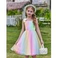 thumbnail image 2 of Vestido Arshiner para niños y niñas con tutú de tul arcoíris para fiestas de 2 a 3 años, 2 of 6
