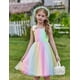 thumbnail image 2 of Vestido Arshiner para niños y niñas con tutú de tul arcoíris para fiestas de 2 a 3 años, 2 of 6