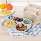 thumbnail image 4 of Juego de platos llanos de 4 piezas, 5 compartimentos, plato llano de 28 cm de PP saludable, plato de camping ligeramente separado, plato divisorio irrompible para niños y niños, 4 of 6
