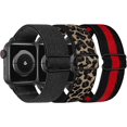 thumbnail image 1 of [Paquete de 3] Correa de reloj elástica compatible con Apple Watch Band 38 mm, 40 mm, 41 mm, 42 mm, 44 mm, 45 mm, correa deportiva de nailon trenzado ajustable y transpirable para Iwatc, 1 of 5