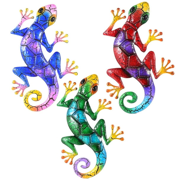 Metal Gecko Wall Decor, Large Wall Gecko Decor for Outdoor Wall Art and