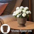 thumbnail image 5 of LEWEEN 16.9" Brown Woven Urn-Style Planter with Decorative Scalloped Rim and Transparent Inner Lining, 5 of 7
