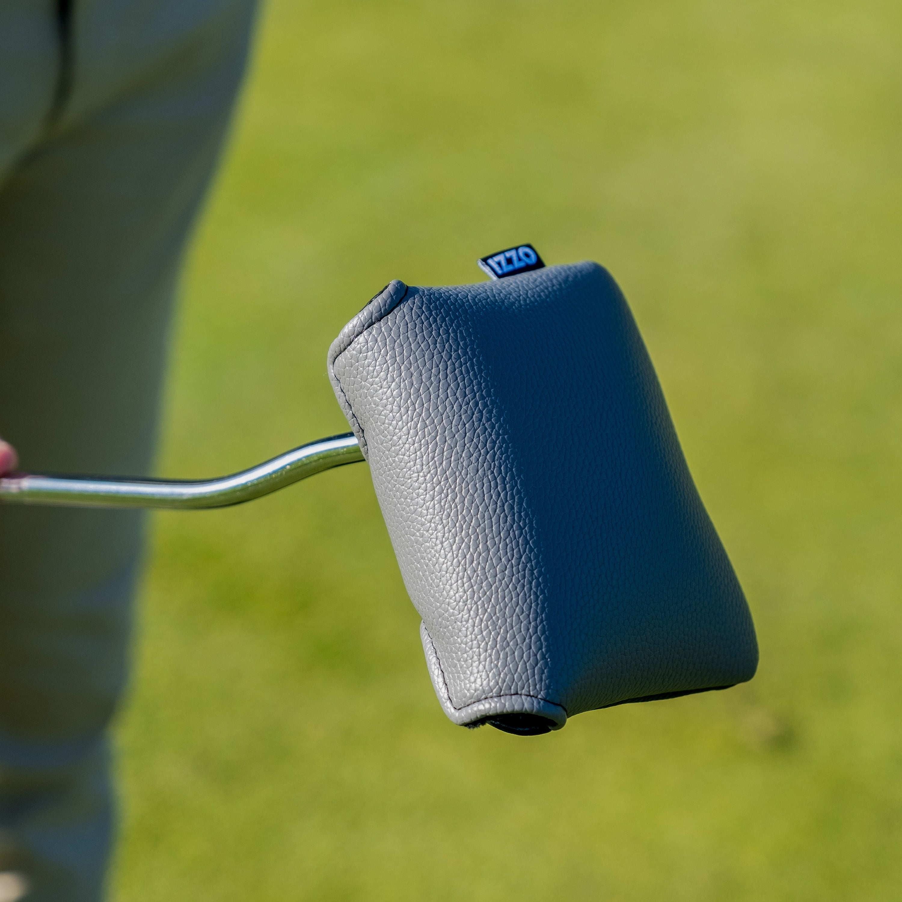Izzo Golf Mallet Putter Headcover, Gray/Black with Magnetic Closure