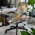 thumbnail image 2 of FKELYI Vintage Floral Horse Print Office Chair Cover Anti-Dust Computer Chair Slipcover Lightweight Swivel Chair Protective Covers for Office Home Decoration, Large, 2 of 6