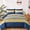Blue-yellow-King, variant on King Size Black Grey 7-Piece Boho Bed-in-a-Bag Bedding Set