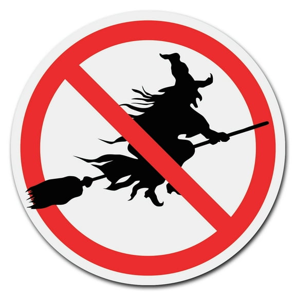 SignMission C-24-CIR-WS-No Witch Corrugated Plastic Sign with Stakes 24 in. Circular - No Witch