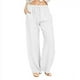 thumbnail image 5 of Pantalones anchos de lino casuales y sueltos para mujer de talla grande de Europa y América, 5 of 5