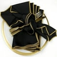 thumbnail image 4 of Eiden Linen, Gold Collection, Set of 6, Cloth Napkins, Black with Gold Trim, 4 of 7