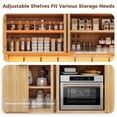 thumbnail image 6 of Hijob 71" Tall Fluted Pantry Cabinet Storage with 47.2" Wide Coffee Bar, Kitchen Buffet Hutch with LED Light and Charging Station, Microwave Shelf, Drawers, Natural, 6 of 8