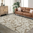 thumbnail image 2 of Washable 10x13 Large Area Rugs for Living Room Non-Slip Modern Botanical Floral Rugs Accent Floor Carpet for Bedroom Dining Room Brown, 2 of 4