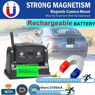 Wireless Magnetic Backup Camera 9600mA Rechargeable For Truck