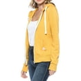 thumbnail image 4 of Urban Look Womens Active Long Sleeve Fleece Zip Up Hoodie with Plus Sizes (Small, B1 Solid Mustard), 4 of 4