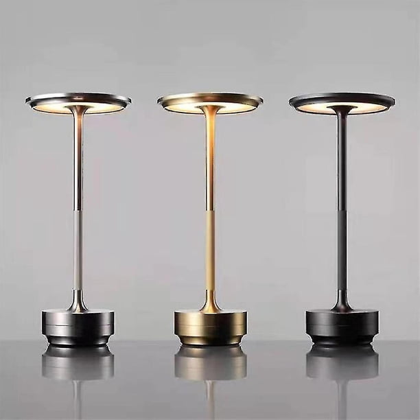 Caraele Lámpara de mesa inalámbrica Lámparas de mesa recargables por USB de metal impermeables regulables -1 pieza