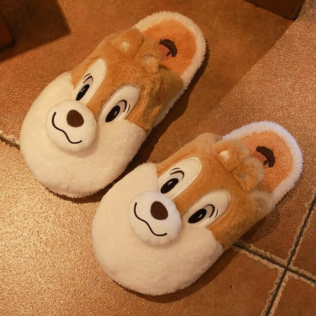 

CoCopeanut Women Slippers Warm Plush Home Shoes 2022 Fashion Thick Bottom Fashion Modeling Indoor Slippers Cute Cartoon Animals Woman Shoes
