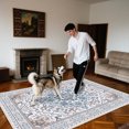 thumbnail image 4 of KOPOEELK 5x7 Washable Area Rug Carpet, Blue White Vintage Floral Medallion Non Slip Low Pile Stain Resistant Floor Decor for Living Room, Bedroom, Dining Room and Home Office, 4 of 6