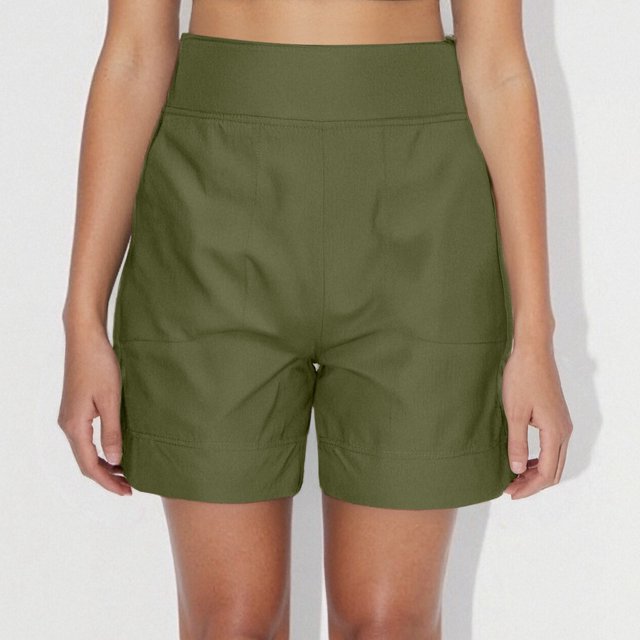 WILLBEST Pantalones Cortos Casuales de Verano para Mujer, Cintura Elástica, Entrepierna de 18 Cm, Cómodos Conjuntos de Playa con Bolsillos Prácticos para Uso Diario. Chica