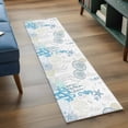 thumbnail image 3 of 2'x6' Rug Runners for Hallways Kitchen, Coastal Blue Non Slip Entryway Beside Floor Carpet Runner, Ocean Coral Starfish Jellyfish Seahorse Washable Laundry Room Bedroom Throw Rugs Mat for Family Pet, 3 of 8