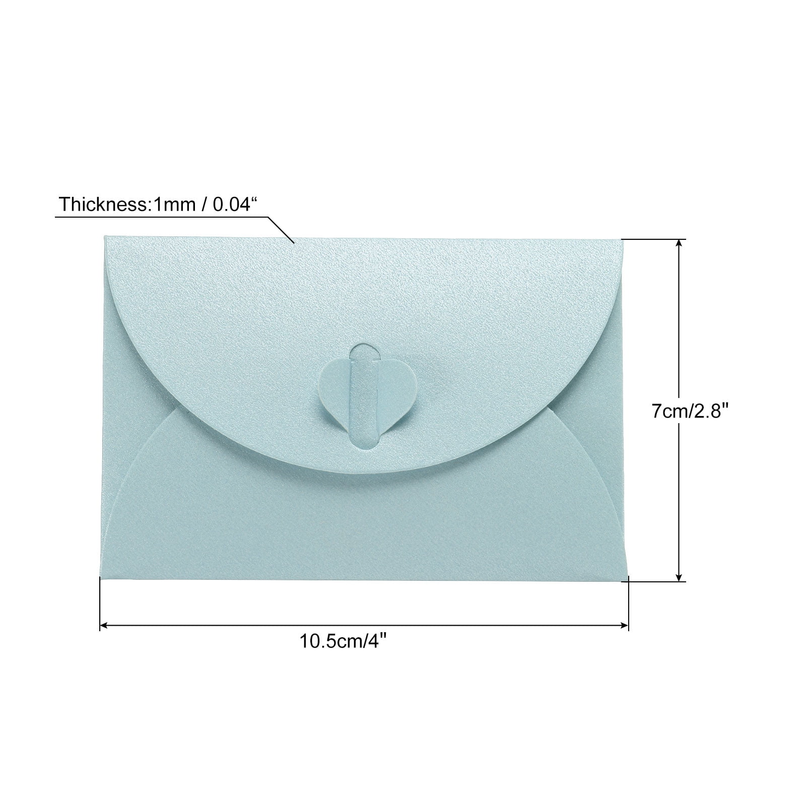 Unique Bargains Heart Clasp Tiny Items Storage Card Holder Mini Envelopes Light Blue