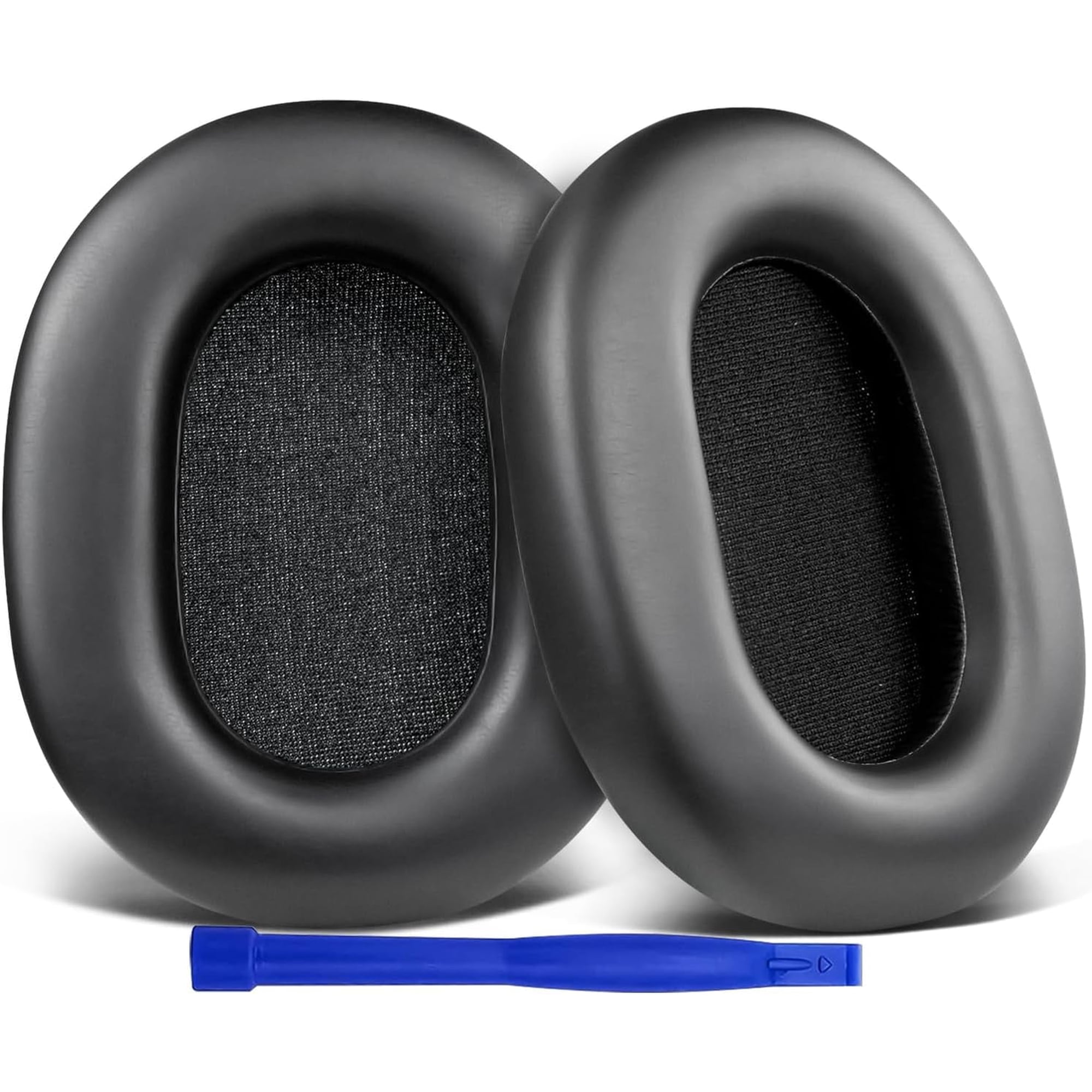 SOULWIT Protein Leather Replacement Earpads for Sony WH-1000XM5 (WH1000XM5) Noise Canceling Headphones, Ear Pads Cushions with Noise Isolation Memory Foam, Added Thickness - Black