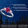 thumbnail image 2 of Gem Stone King 1.85 Ct Oval Red Created Ruby Pink Lab Grown Diamond 925 Sterling Silver Ring, 2 of 6