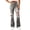 Gray, variant on Womens Ripped Distressed Flared Denim Pants High Stretch Skinny Fit Raw Hem with Side Pockets Casual Full Length Jeans