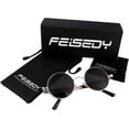 thumbnail image 6 of FEISEDY Retro Gothic Steampunk Sunglasses Round Metal Frame Punk Circle Inspired Shade Men B1857, 6 of 12