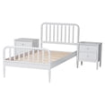 thumbnail image 2 of Baxton Studio Lucera Mid-Century White Twin Size 3-Piece Bobbin Bedroom Set, 2 of 12