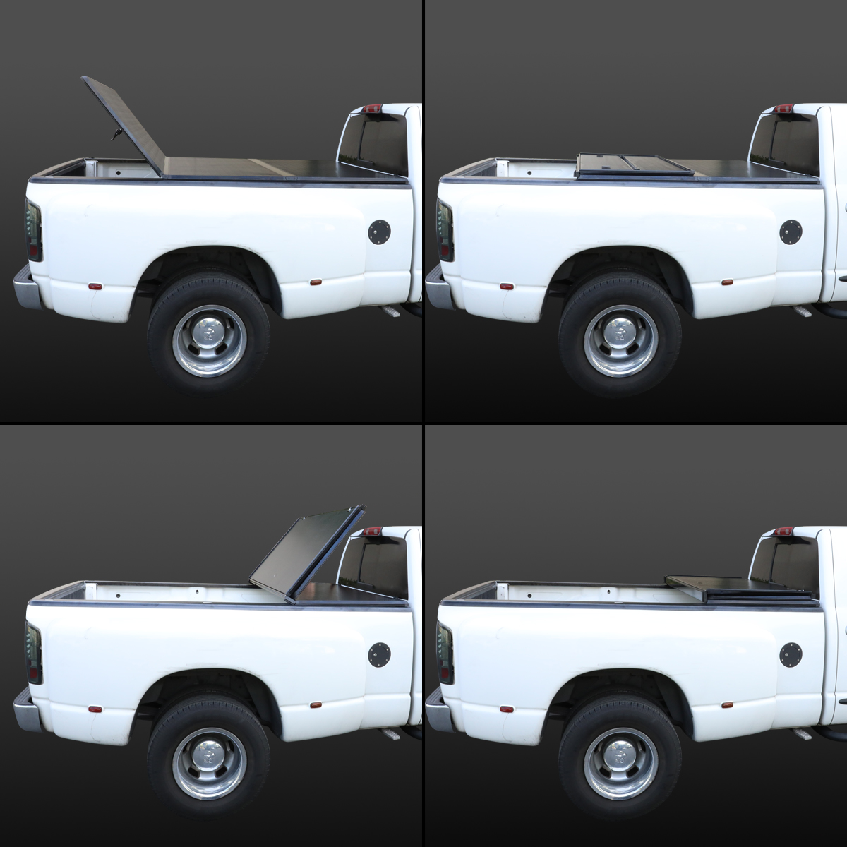 For 1999 To 2018 Ford F250 F350 F450 Super Duty Fleetside 6 5ft Short Bed Hard Solid Tri Fold Tonneau Cover Walmart Com Walmart Com