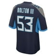 thumbnail image 3 of Men's Nike Curtis Bolton III  Navy Tennessee Titans Team Game Jersey, 3 of 6
