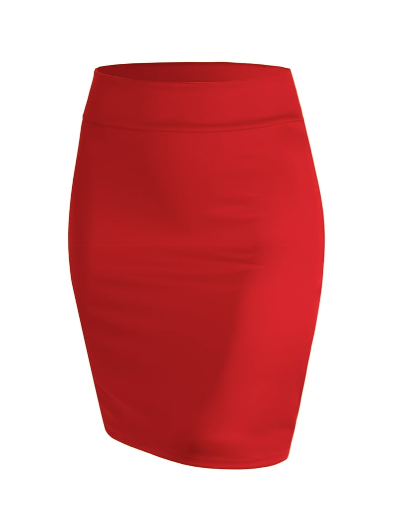 Made by Johnny Women's Elastic Waist Stretch Bodycon Midi