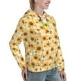 thumbnail image 6 of Daiia Coffee Plaid Sunflower Pattern Women's Fashion Hoodies & Sweatshirts with Kangaroo Pocket Hooded Sweatshirt with Eye-catching Drawstrings-Small, 6 of 7