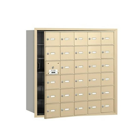 Salsbury 3630SFU Salsbury 4Bplus Horizontal Mailbox 30 A Doors - 29 Usable - Sandstone - Front Loading - Usps Access